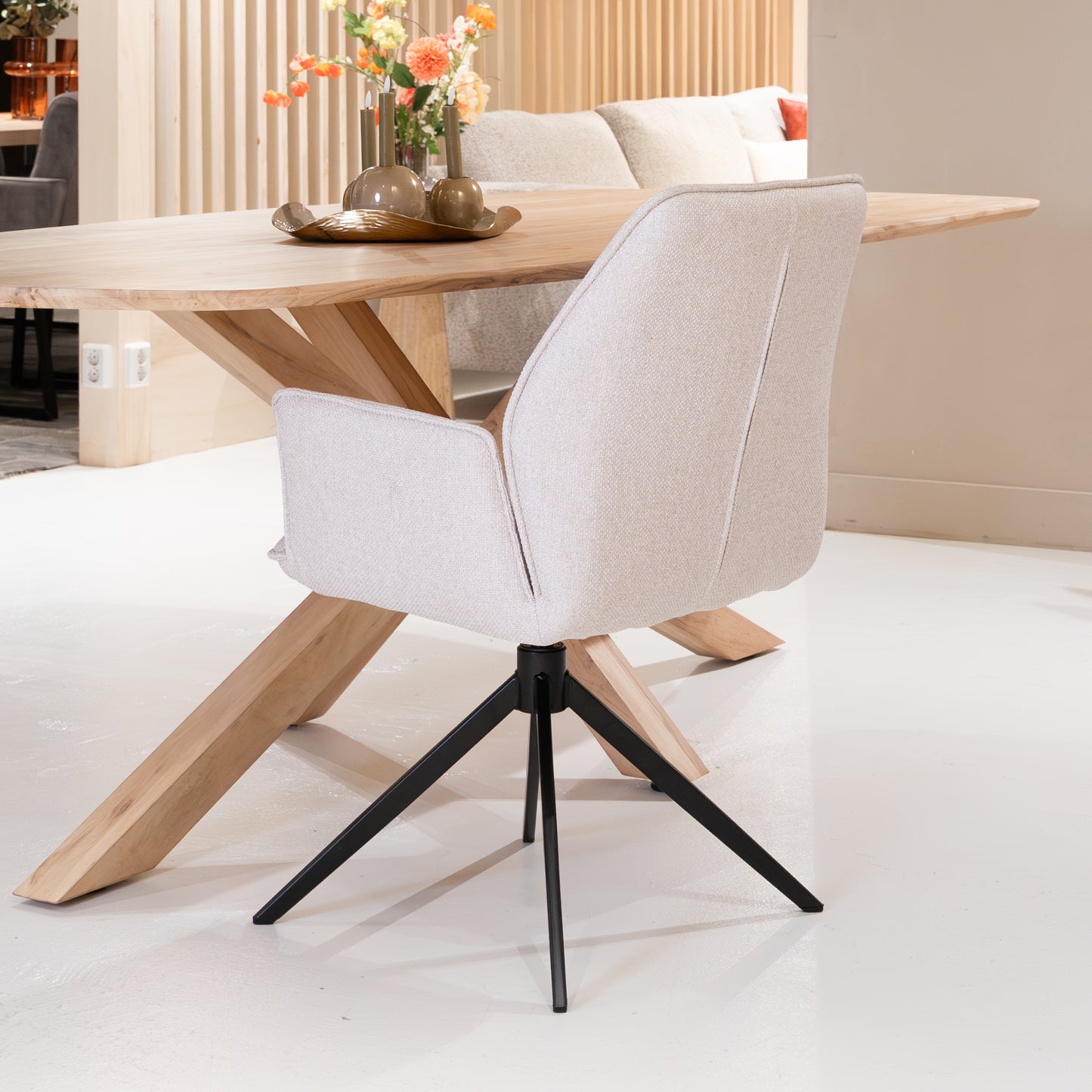 Eetkamerstoel Revi | Naturel Stof