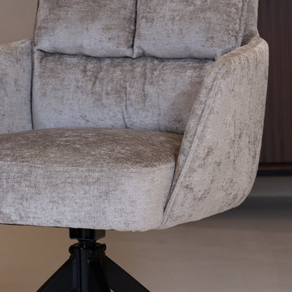 Eetkamerstoel Rosora | Met Armleuning | Beige Stof