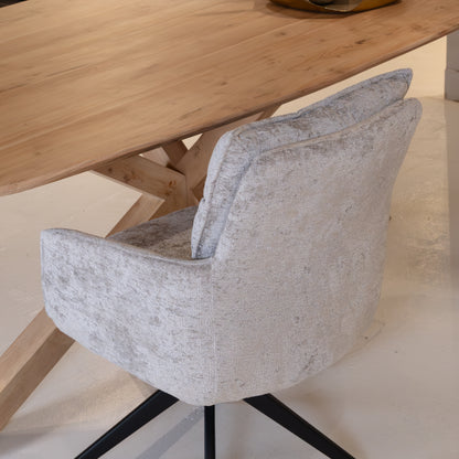 Eetkamerstoel Rosora | Met Armleuning | Beige Stof