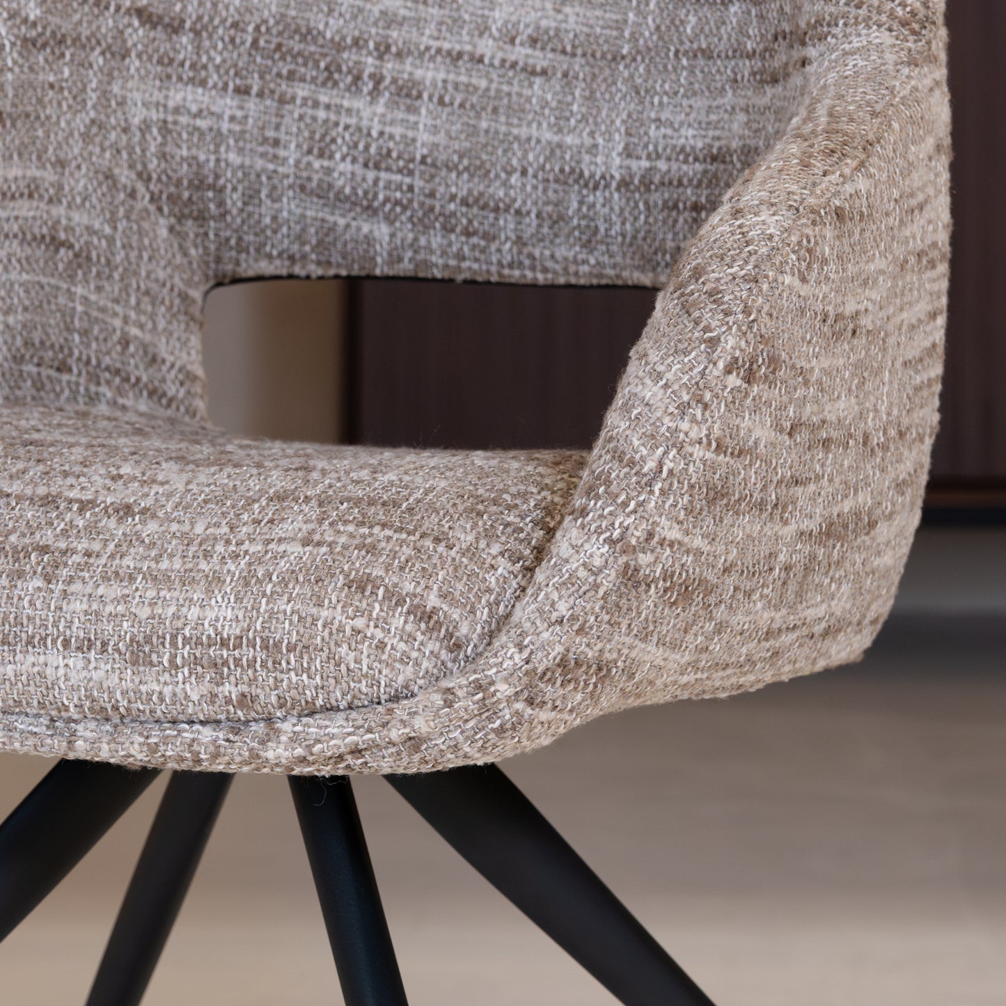 Eetkamerstoel Blair | Met Wielen | Beige