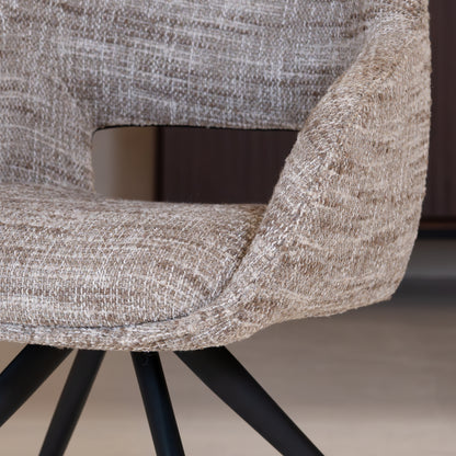 Eetkamerstoel Blair | Met Wielen | Beige