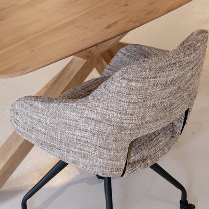 Eetkamerstoel Blair | Met Wielen | Beige