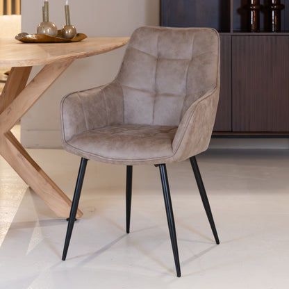 Eetkamerstoel Lynn | Micro Suéde Taupe
