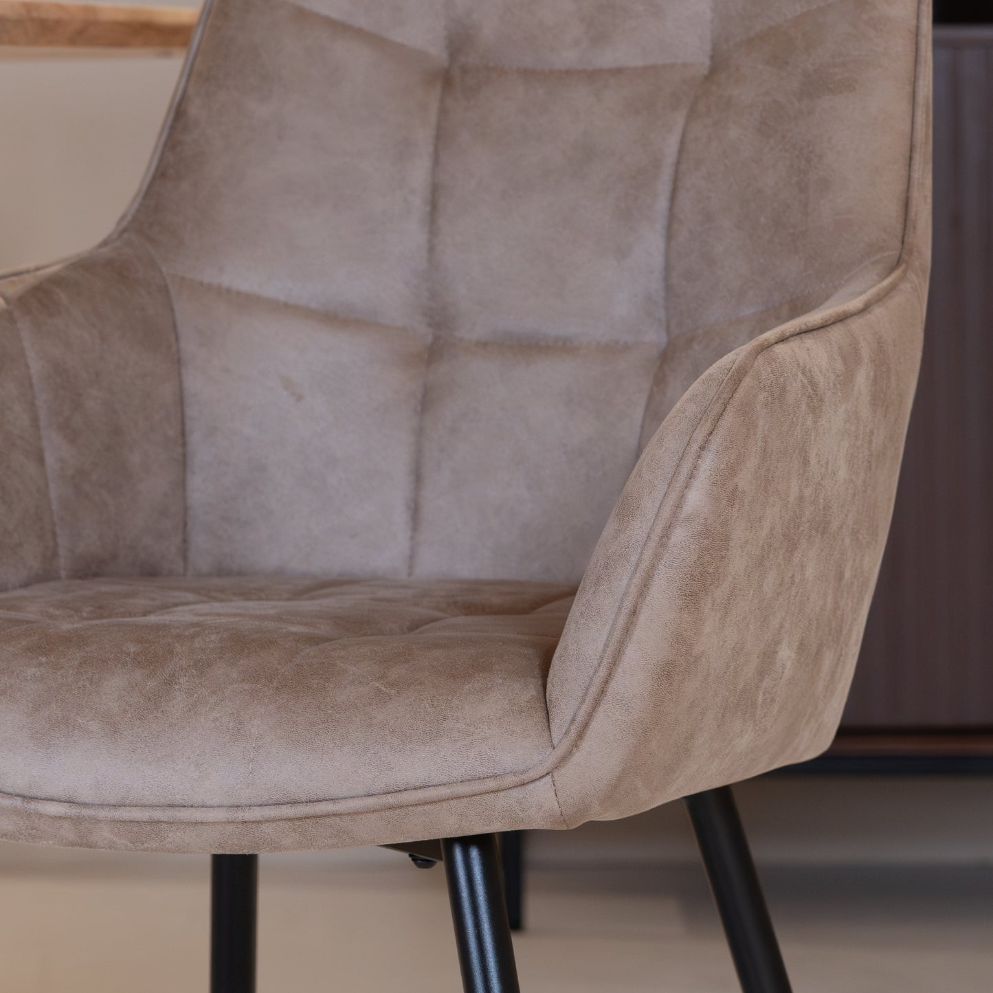 Eetkamerstoel Lynn | Micro Suéde Taupe