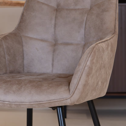 Eetkamerstoel Lynn | Micro Suéde Taupe