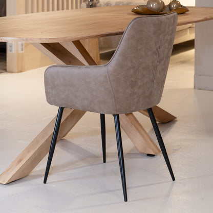 Eetkamerstoel Lynn | Micro Suéde Taupe