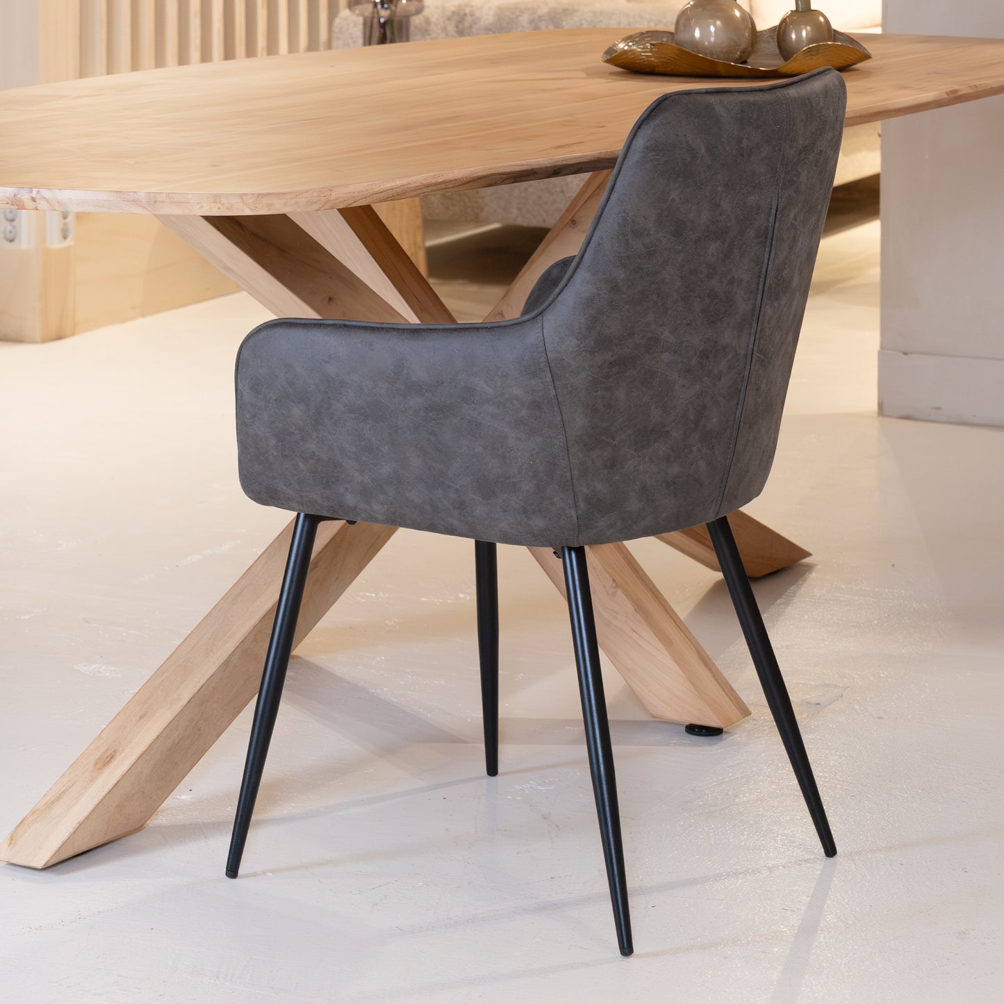 Eetkamerstoel Lynn | Micro Suéde Antraciet