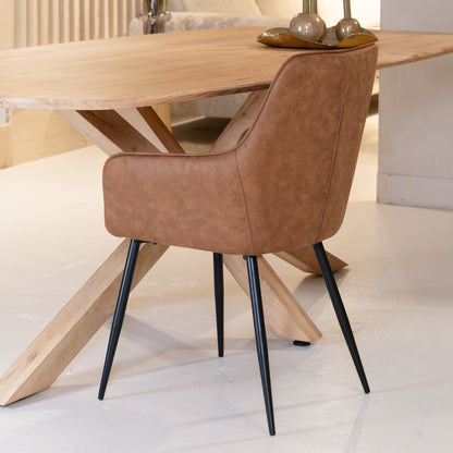 Eetkamerstoel Lynn | Micro Suéde Cognac