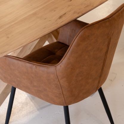 Eetkamerstoel Lynn | Micro Suéde Cognac