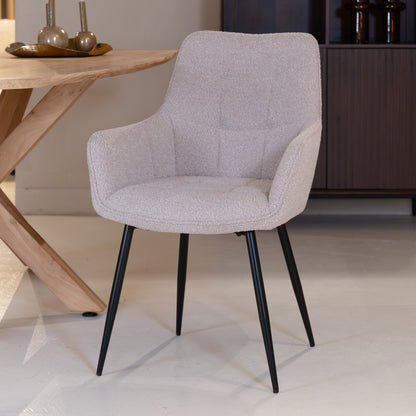 Eetkamerstoel Lynn | Naturel Bouclé