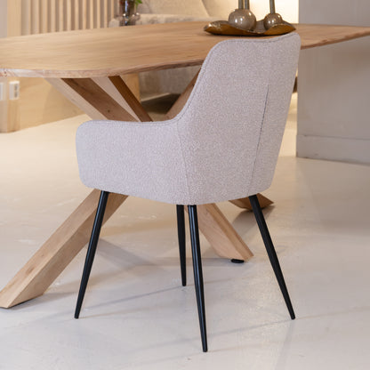 Eetkamerstoel Lynn | Naturel Bouclé