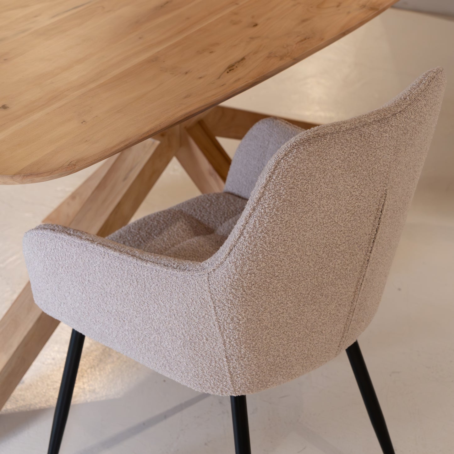 Eetkamerstoel Lynn | Naturel Bouclé