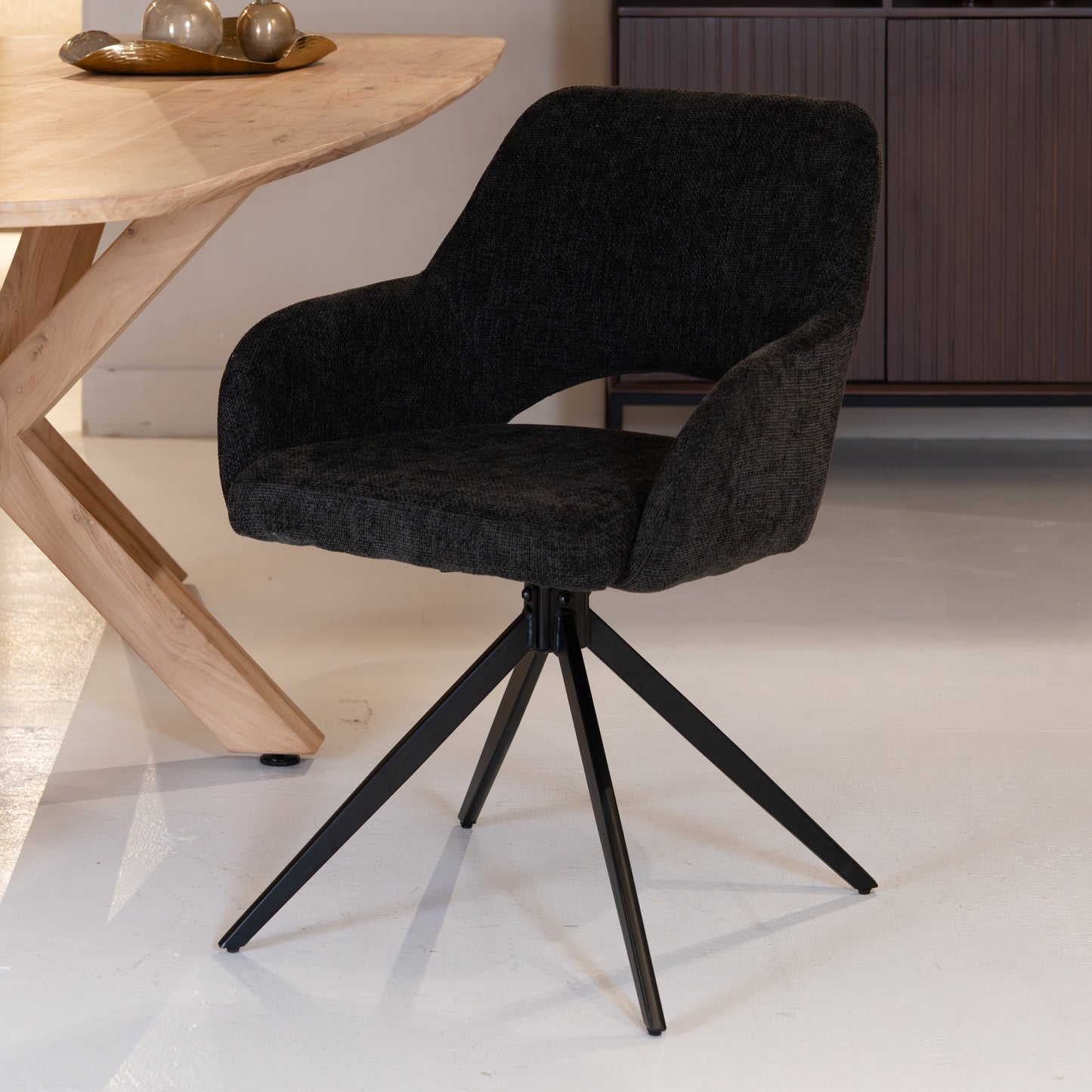 Eetkamerstoel Evi | Donkergrijs Stof