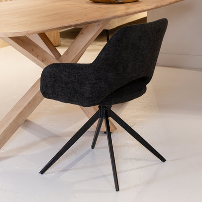 Eetkamerstoel Evi | Donkergrijs Stof