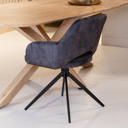 Eetkamerstoel Evi | Velours Antraciet