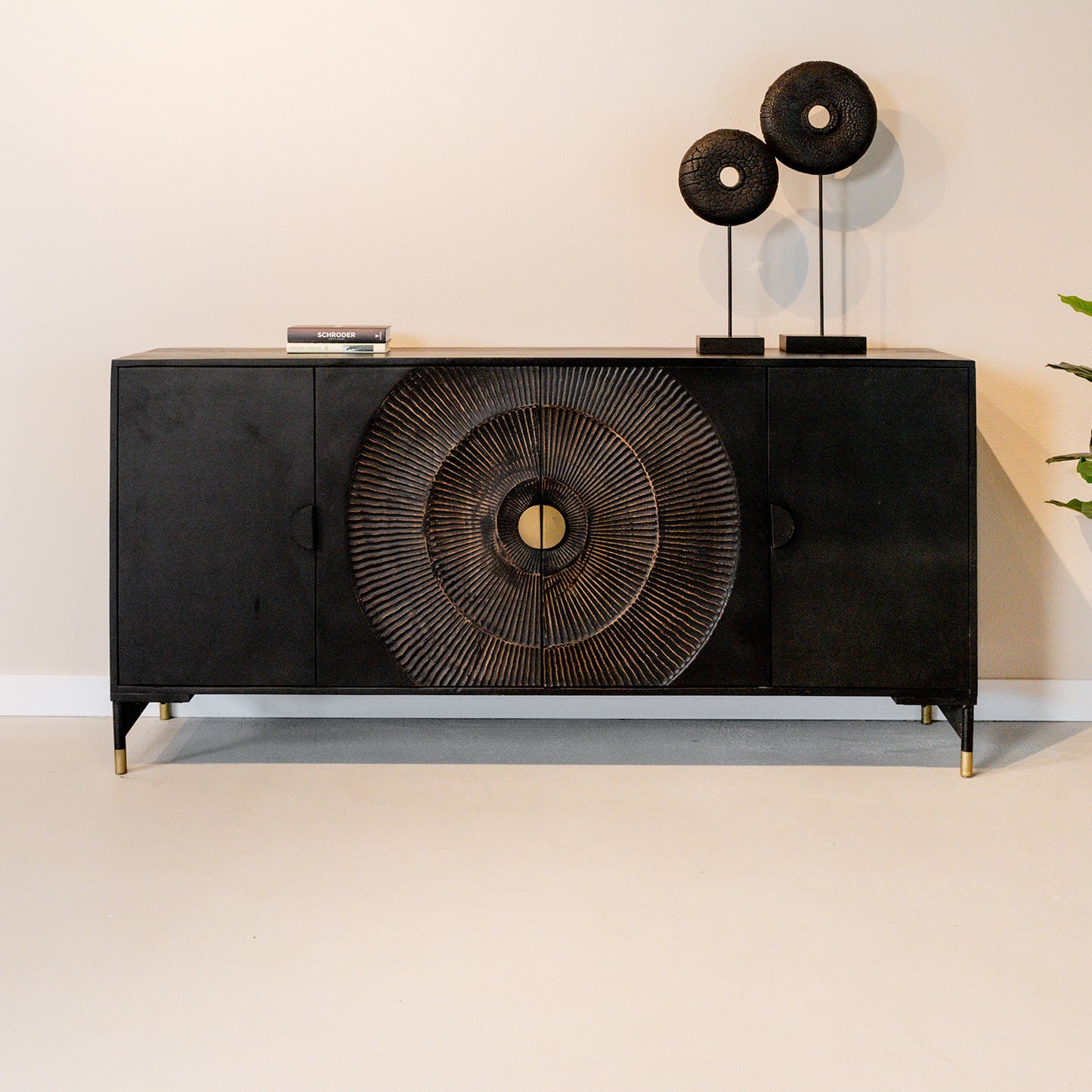 Dressoir Sun 180 | 4 Deuren | Zwart Mangohout