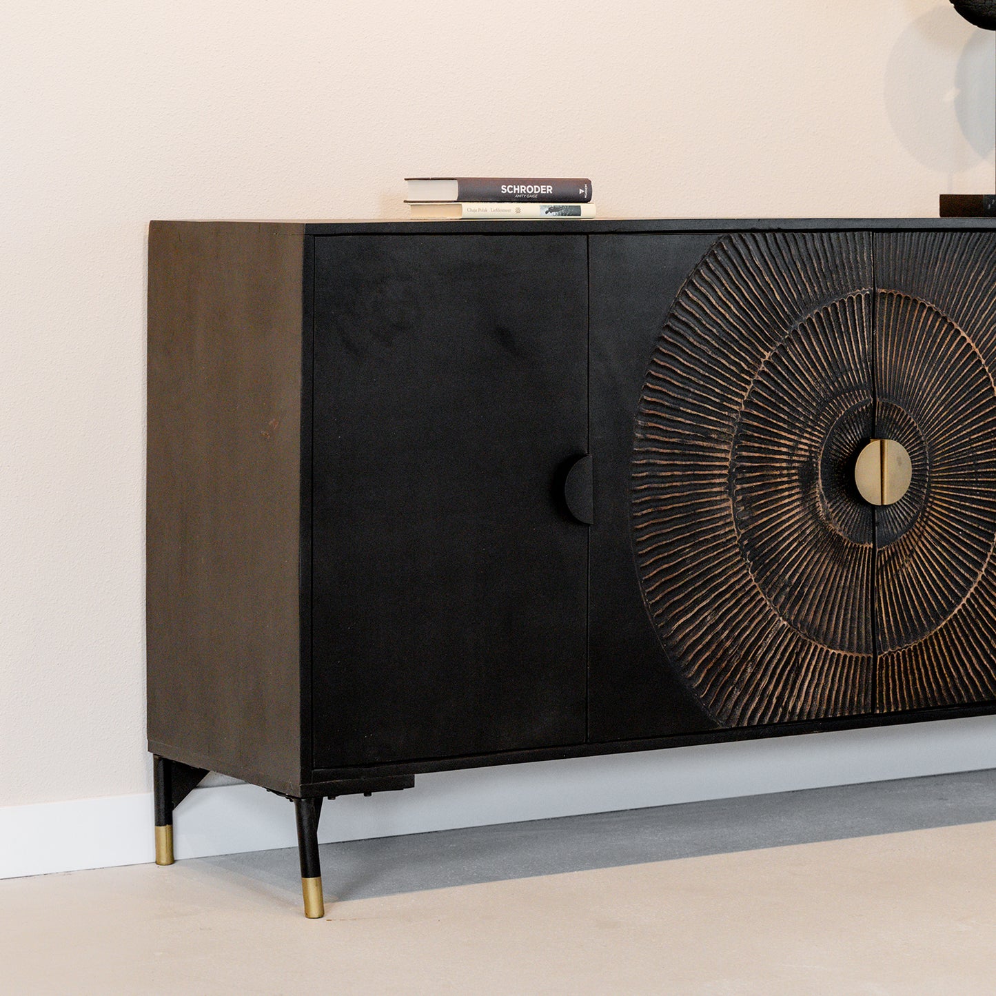 Dressoir Sun 180 | 4 Deuren | Zwart Mangohout