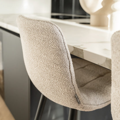 Barkruk Tess | Horeca Hoogte | Bouclé Naturel