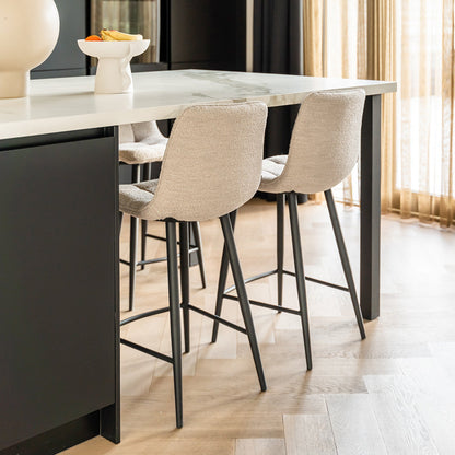 Barkruk Jelt | Kookeiland of Bartafel | Bouclé Naturel