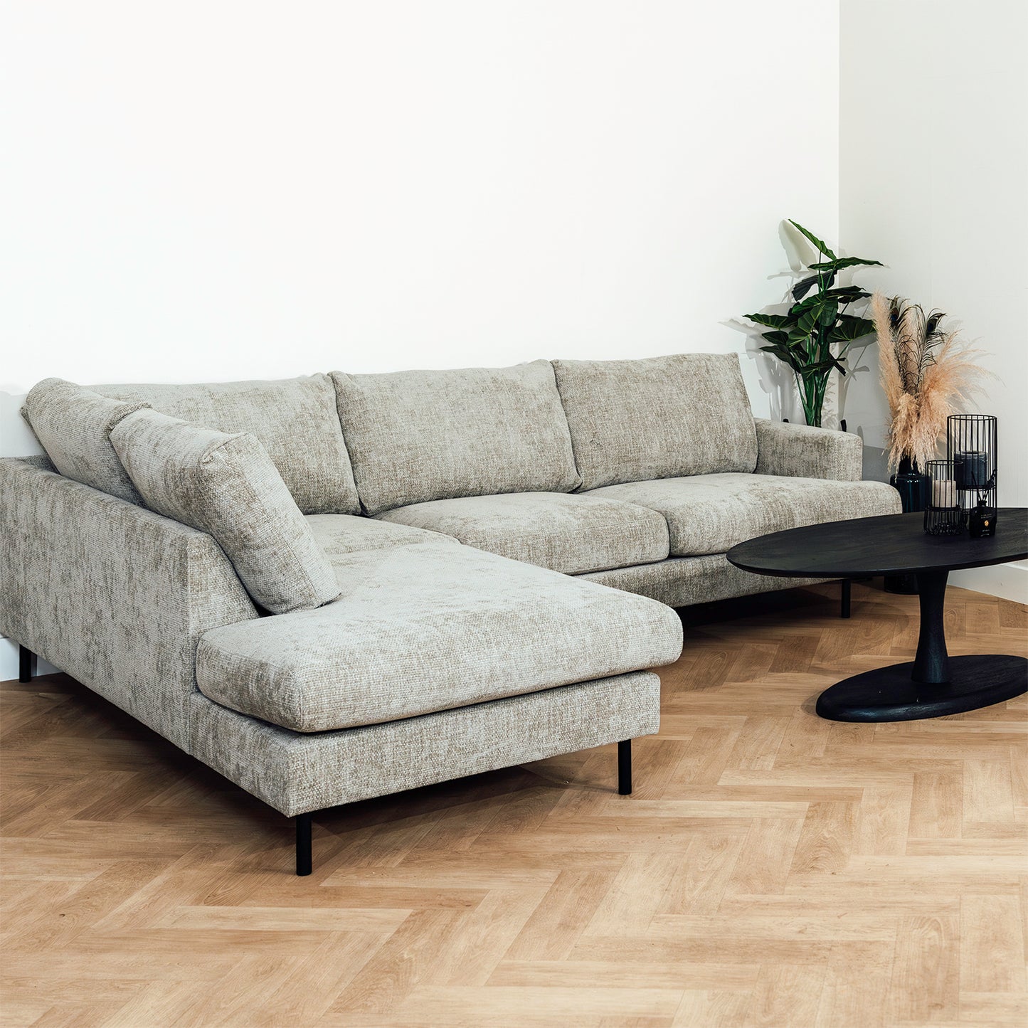 Hoekbank Elize | Stof Grijs