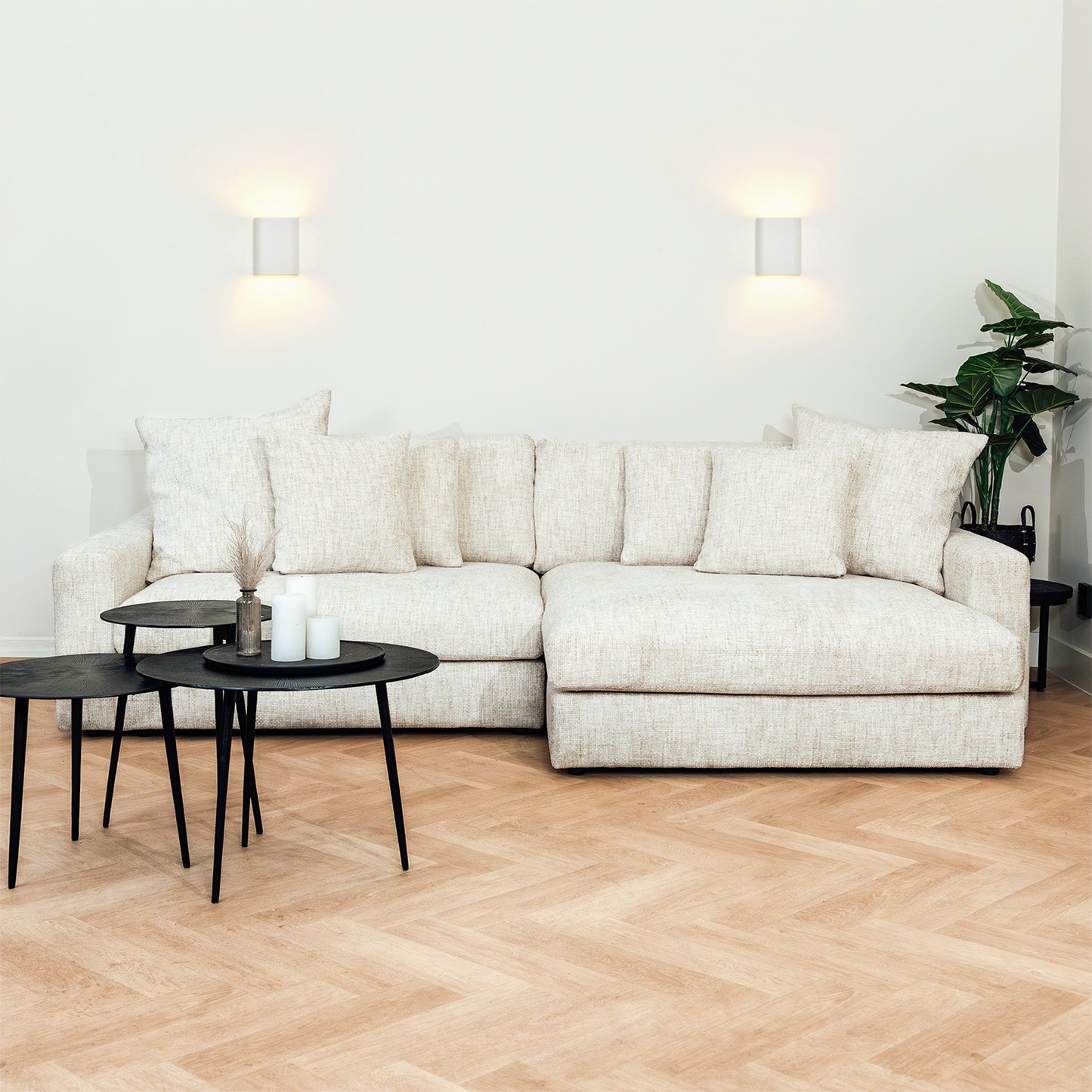 Hoekbank Dean | Stof Beige | L+R