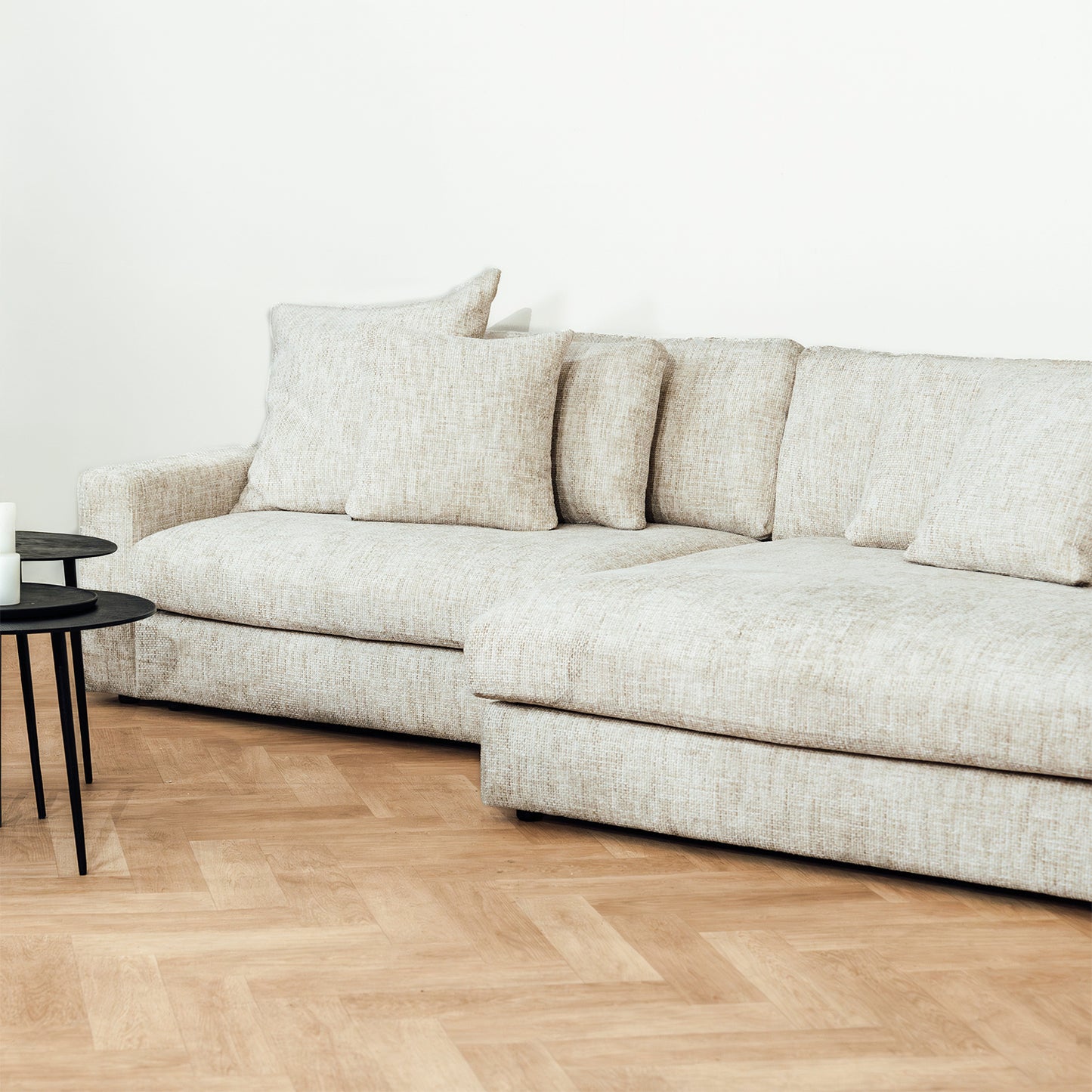 Hoekbank Dean | Stof Beige | L+R