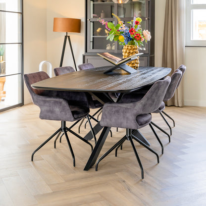 Eettafel Mia | Eikenhout | Zwart