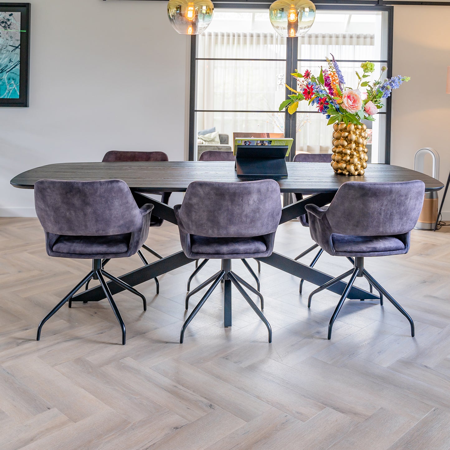 Eettafel Mia | Eikenhout | Zwart