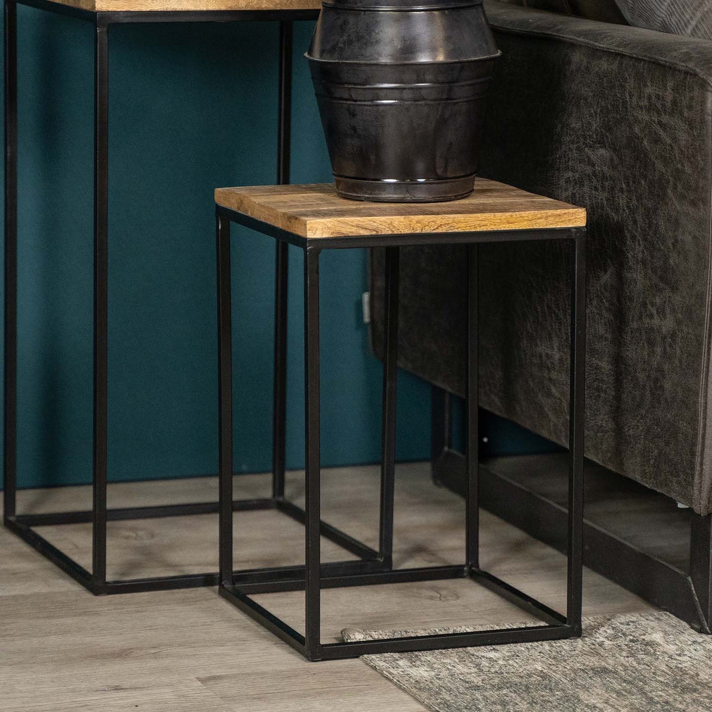 Plantenzuilen Set Vintage | Naturel Mangohout