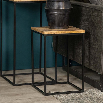 Plantenzuilen Set Vintage | Naturel Mangohout