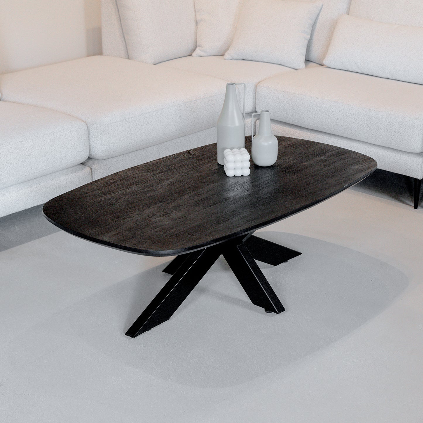 Salontafel Akagi | Deens Ovaal | Acacia Black | 120 cm