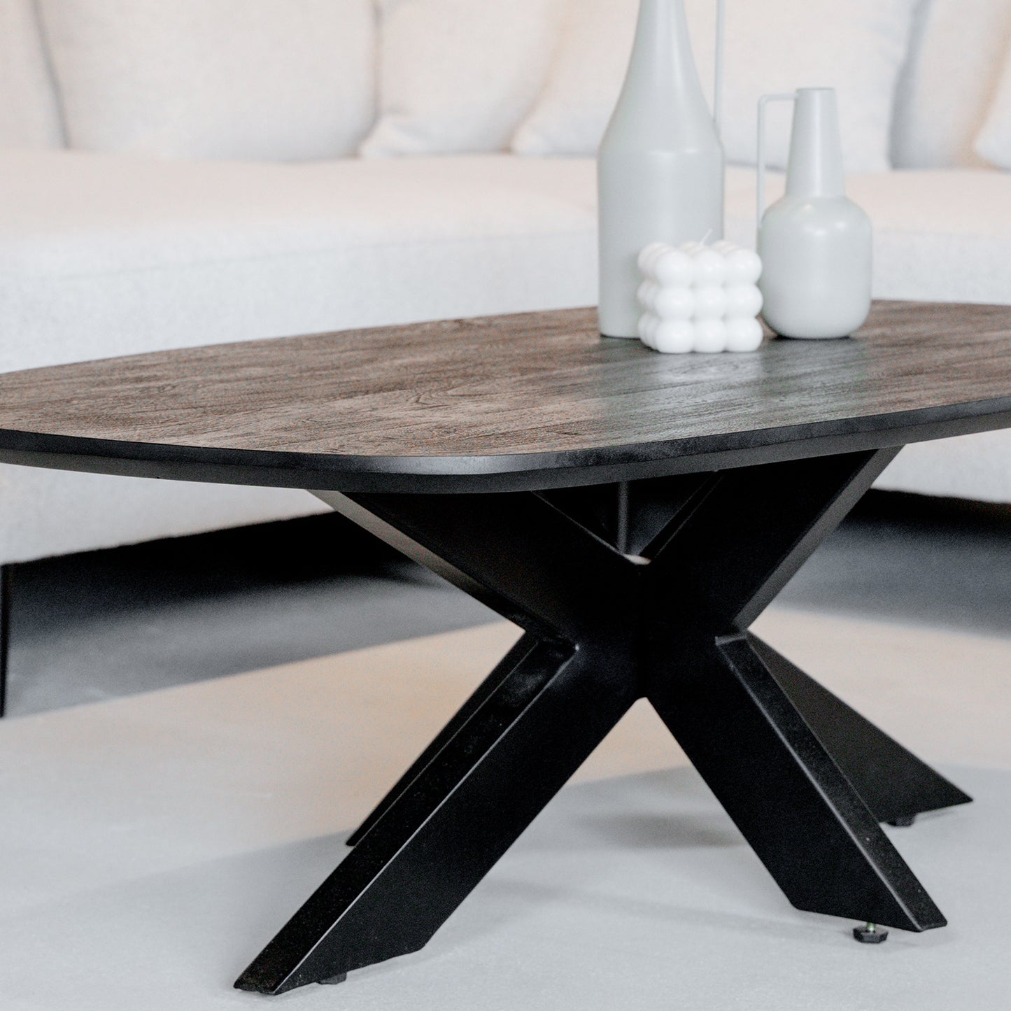 Salontafel Akagi | Deens Ovaal | Acacia Black | 120 cm