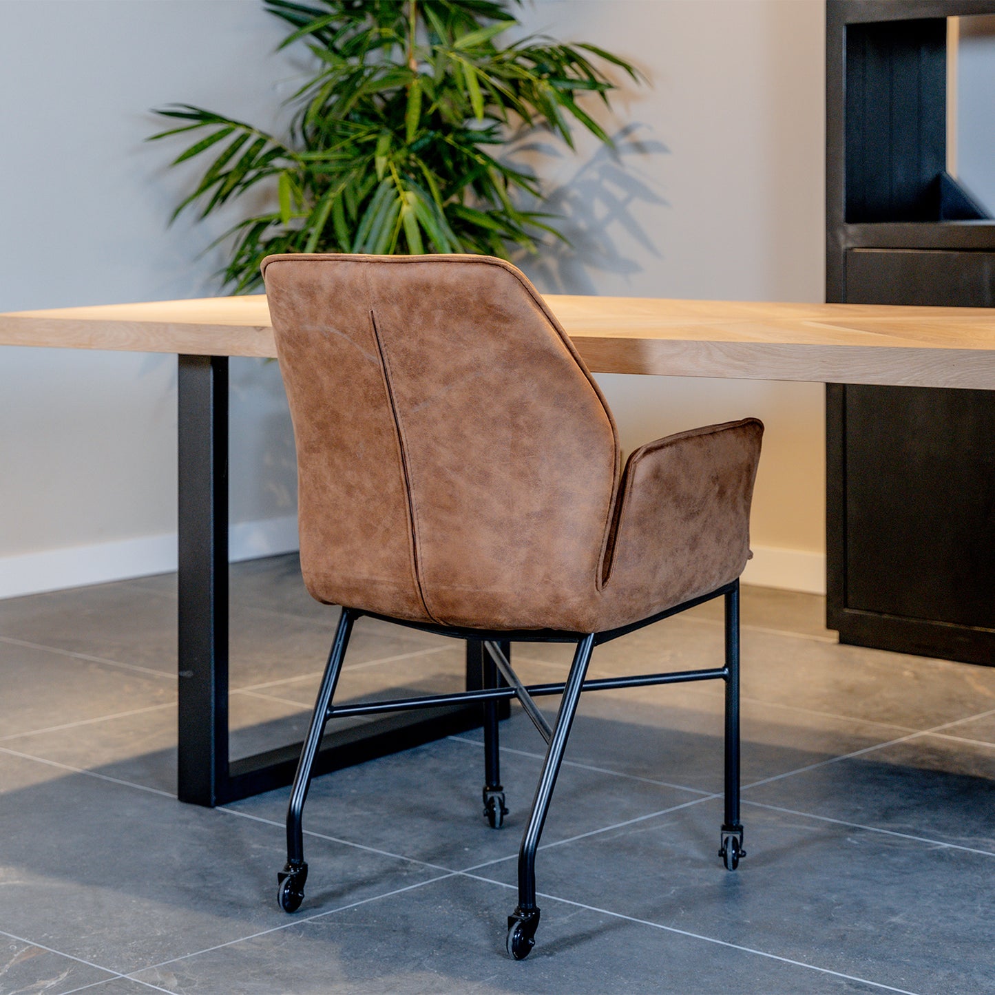 Eetkamerstoel Denver | Tan Microvezel