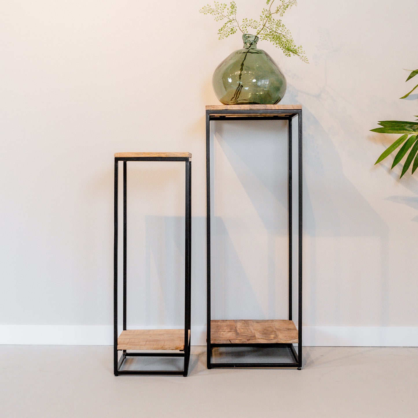 Set Plantenzuilen Cuba | Set van 2 | Massief Mangohout