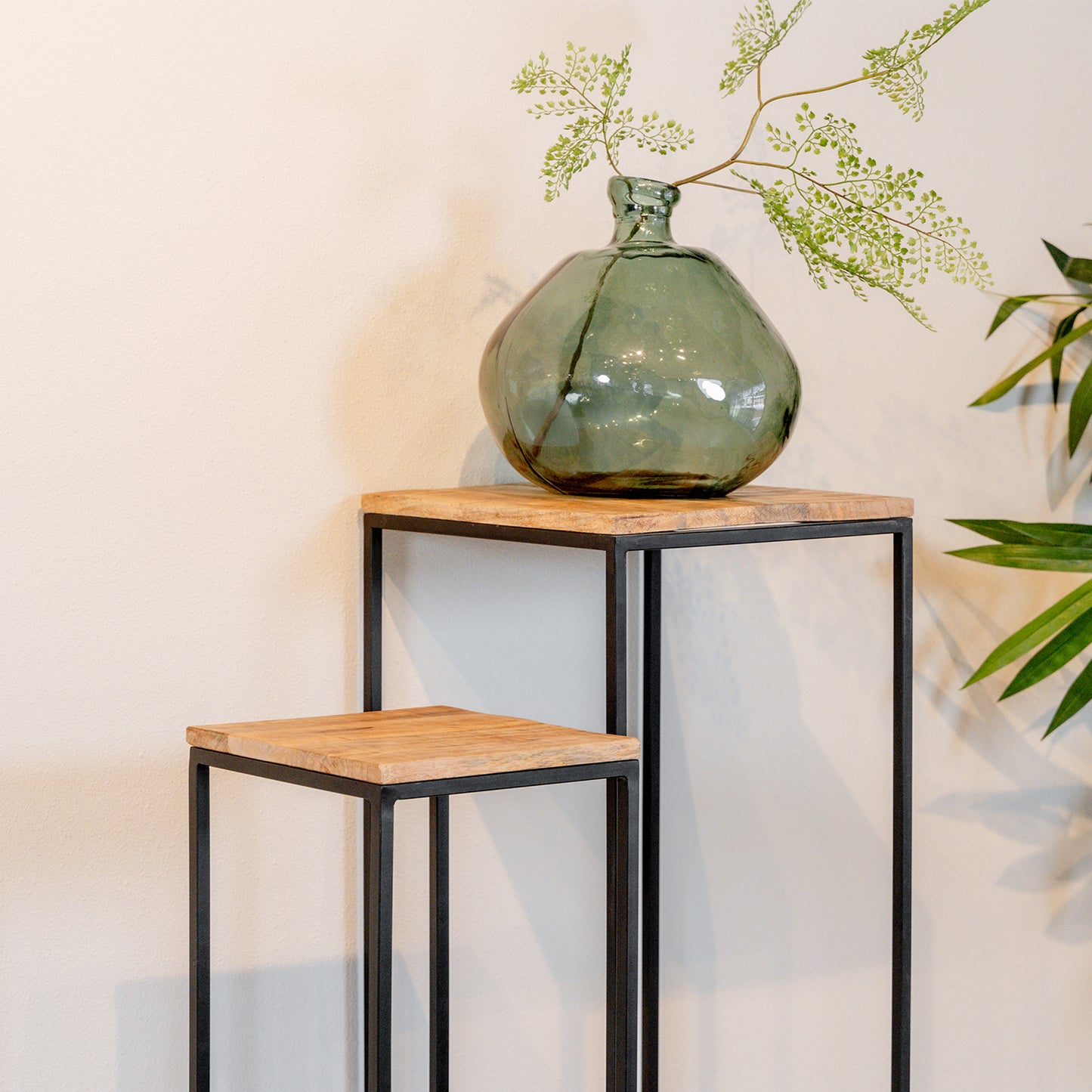 Set Plantenzuilen Cuba | Set van 2 | Massief Mangohout