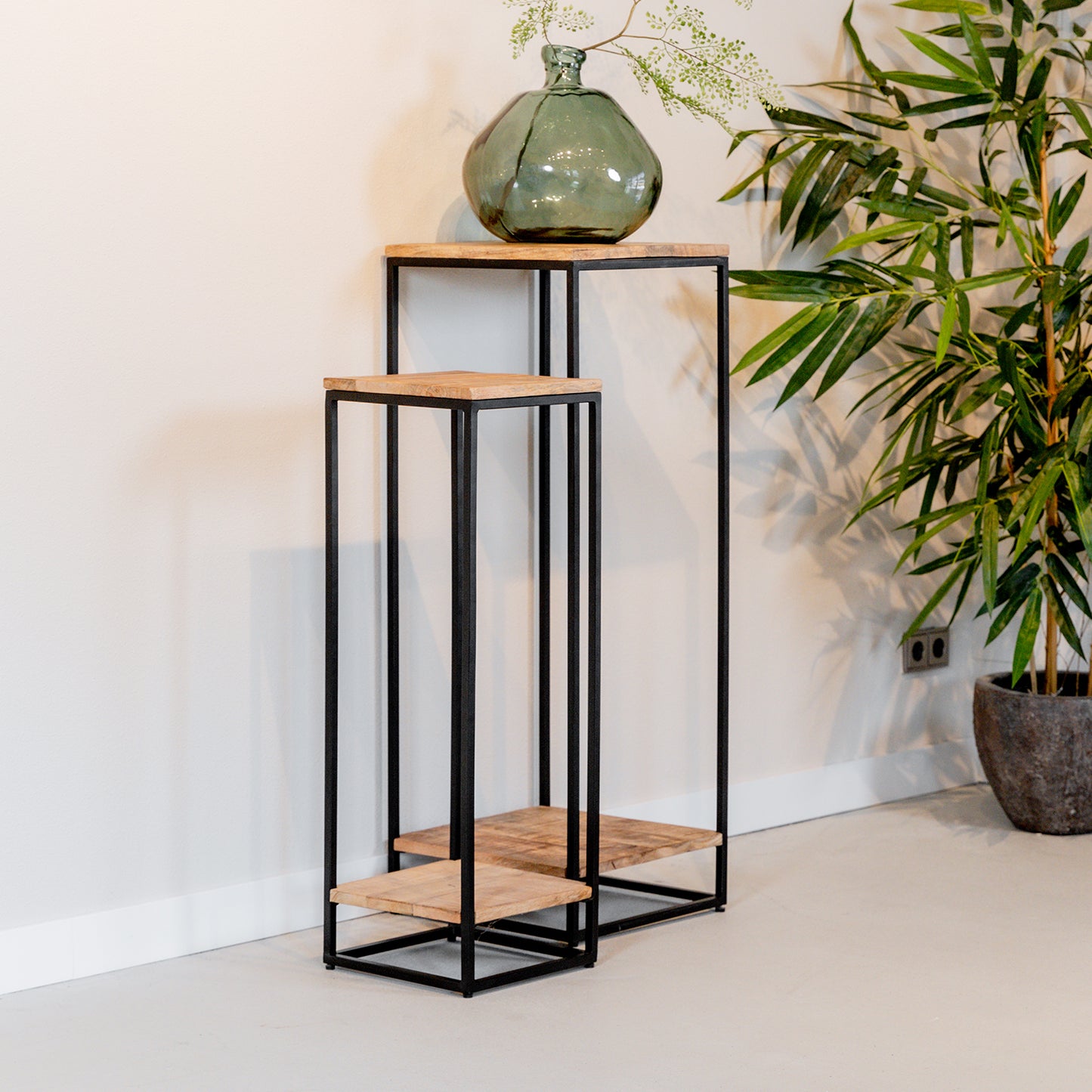 Set Plantenzuilen Cuba | Set van 2 | Massief Mangohout