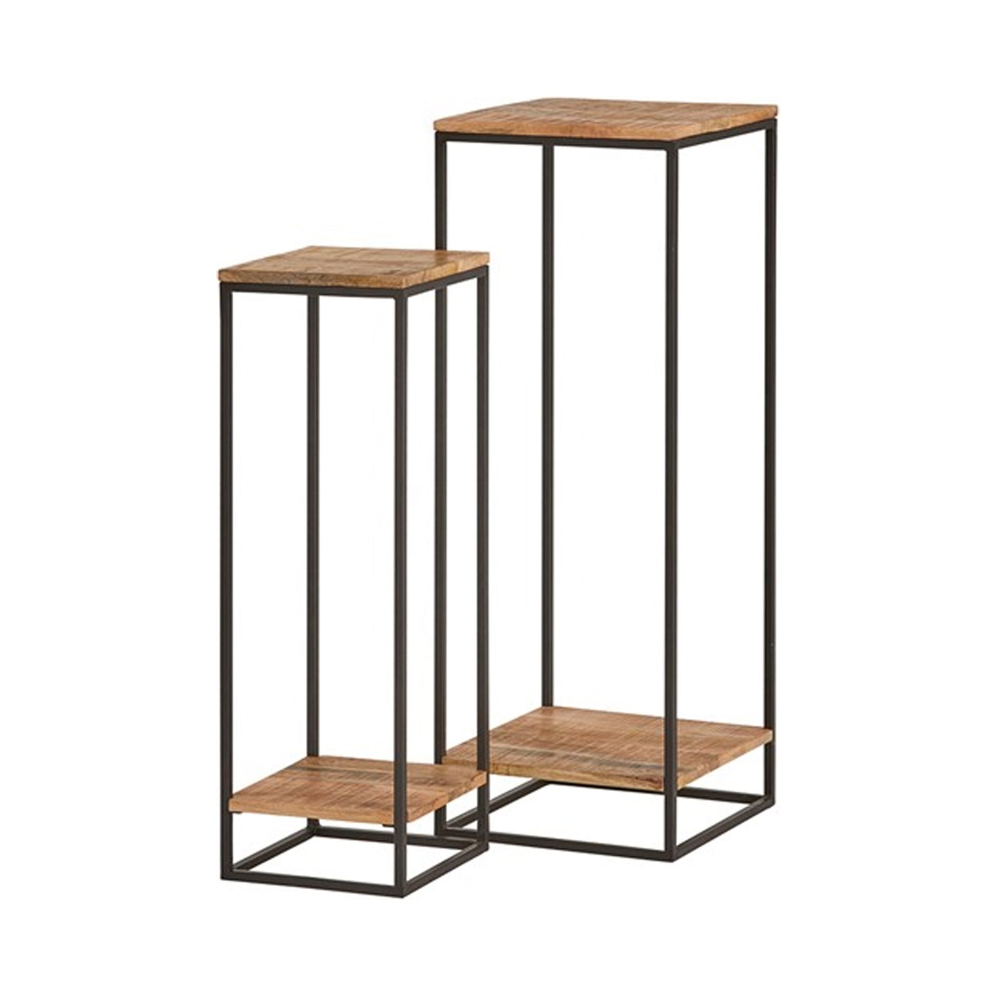 Set Plantenzuilen Cuba | Set van 2 | Massief Mangohout