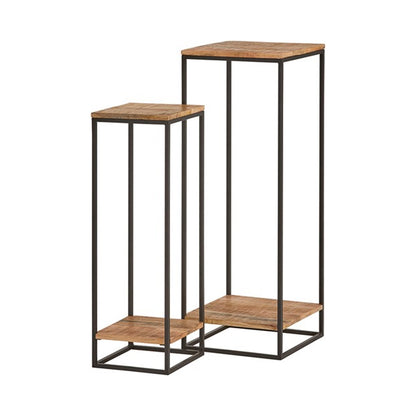 Set Plantenzuilen Cuba | Set van 2 | Massief Mangohout