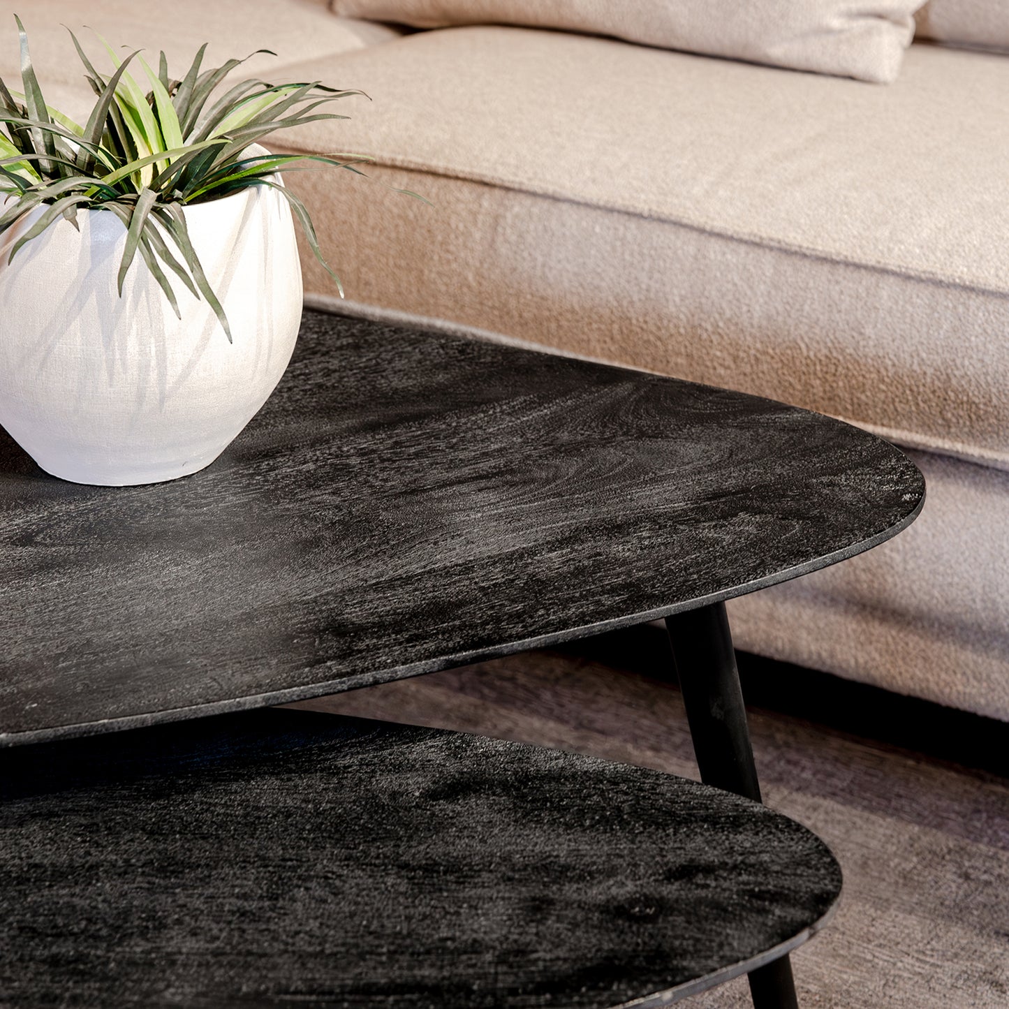 Salontafel Set Rock | Zwart Mangohout