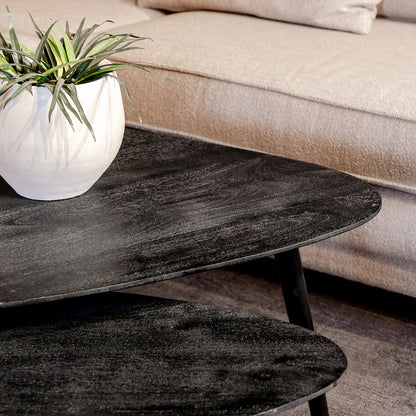 Salontafel Set Rock | Zwart Mangohout