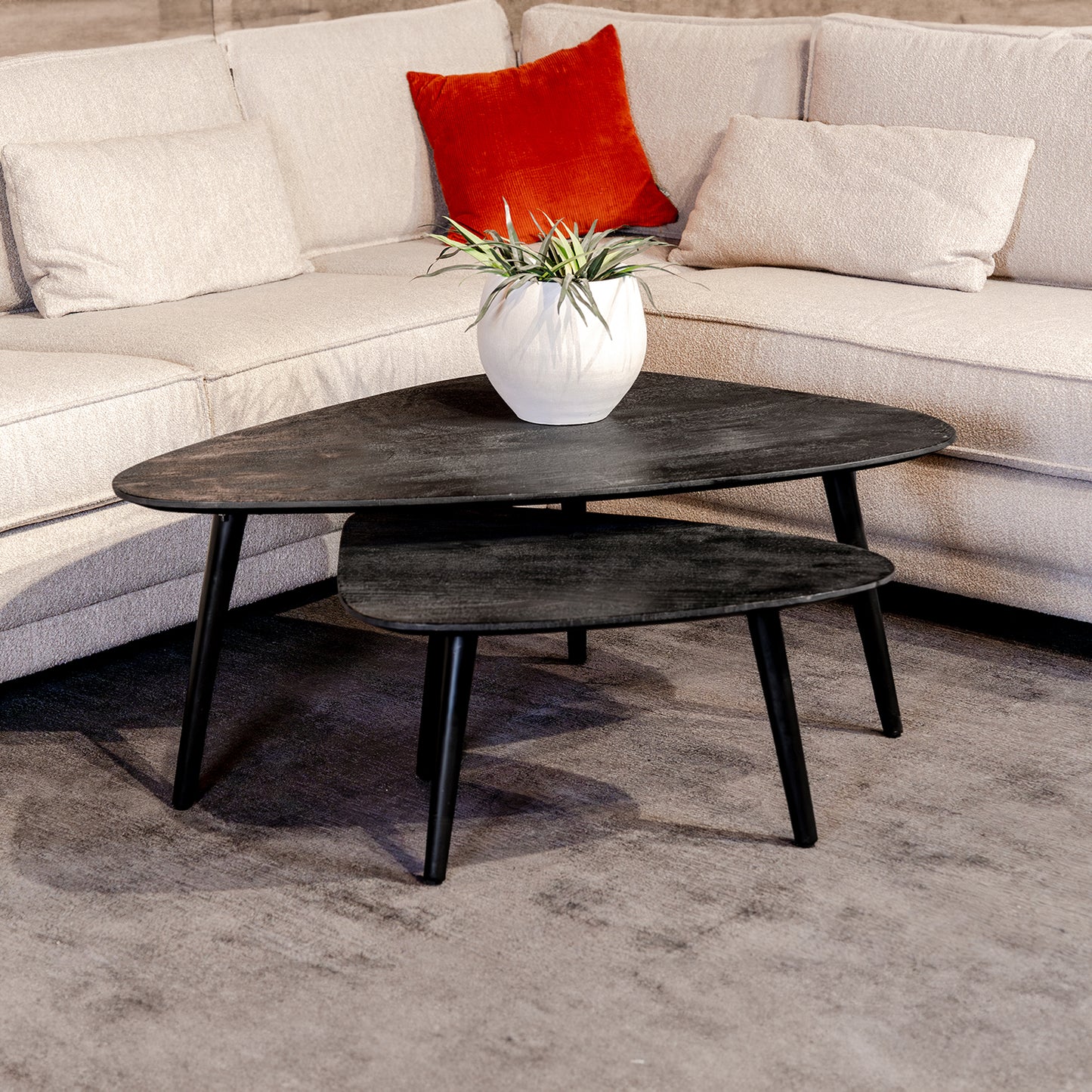 Salontafel Set Rock | Zwart Mangohout