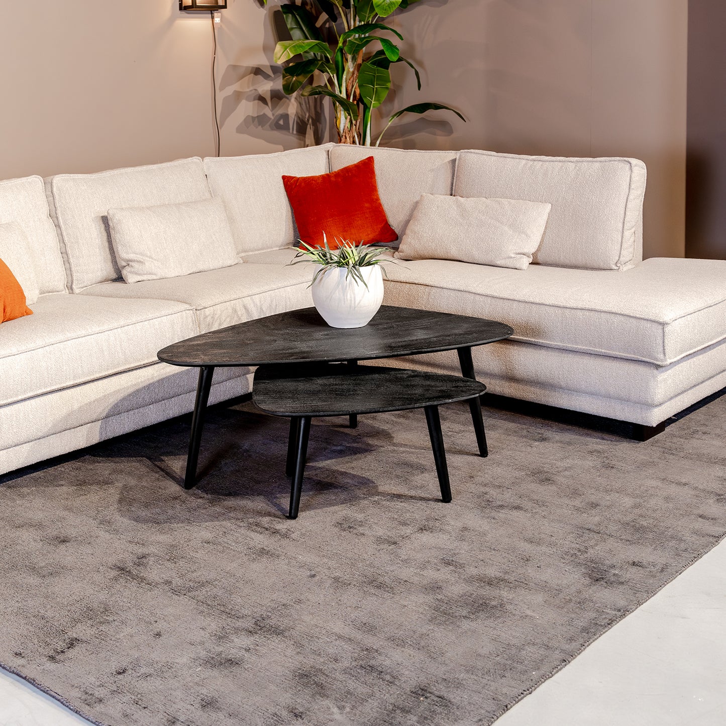 Salontafel Set Rock | Zwart Mangohout