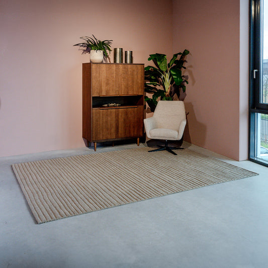 Vloerkleed Luxy | Taupe Wol | 160x230 cm