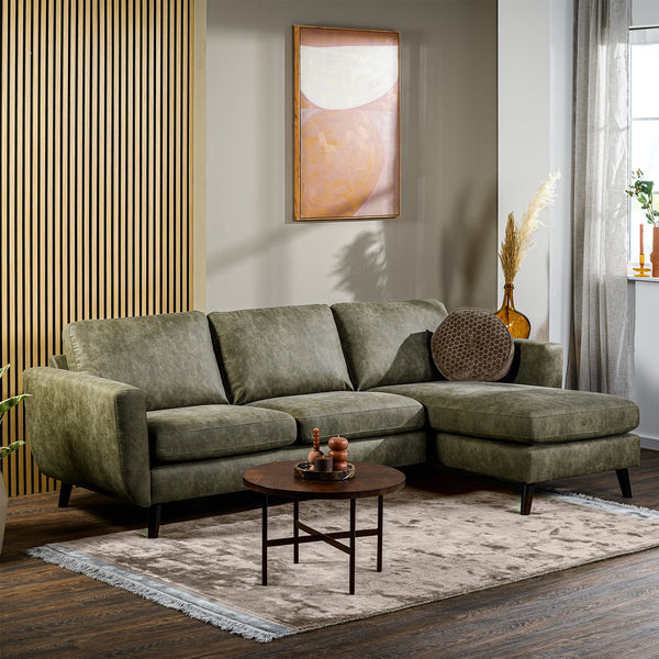 Hoekbank Manson | Groen Savannah | Longchair L+R