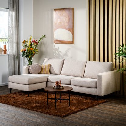 Hoekbank Oslo | Beige Stof | Longchair L+R