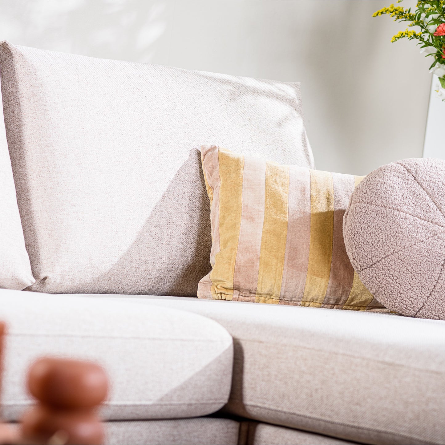 Hoekbank Oslo | Beige Stof | Longchair L+R