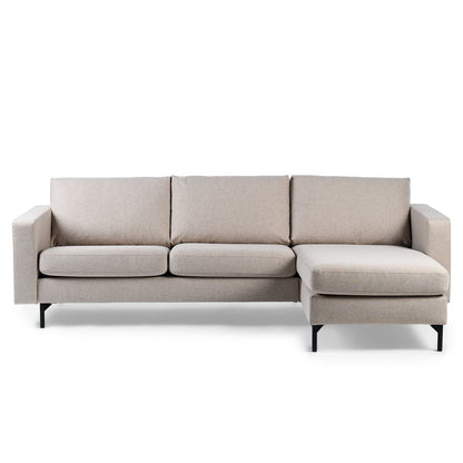 Hoekbank Oslo | Beige Stof | Longchair L+R