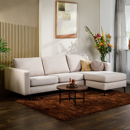 Hoekbank Oslo | Beige Stof | Longchair L+R