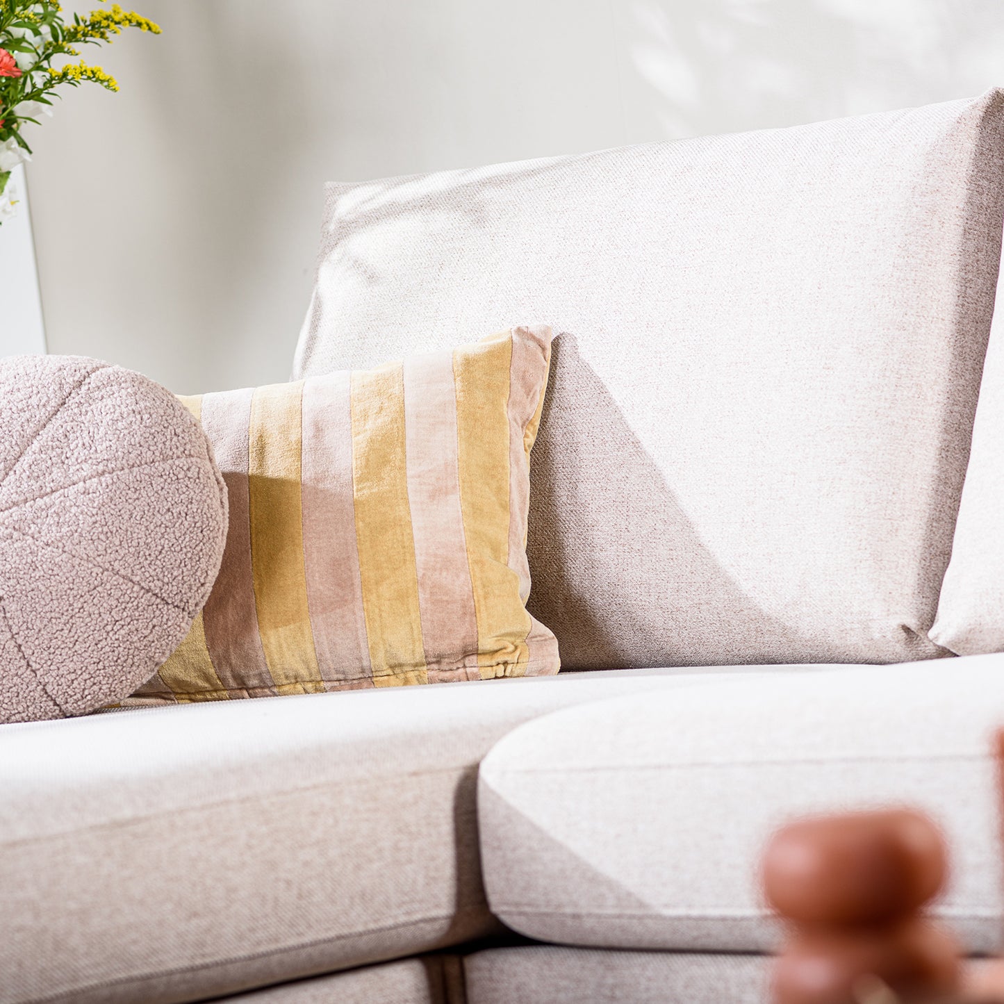 Hoekbank Oslo | Beige Stof | Longchair L+R