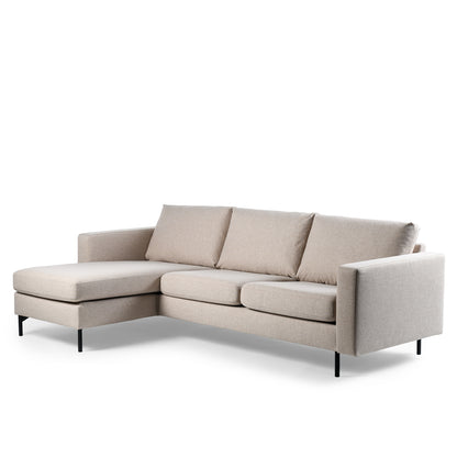Hoekbank Oslo | Beige Stof | Longchair L+R